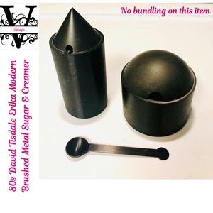 Vintage 80s David Tisdale Erika Modern Metal Sugar And Creamer